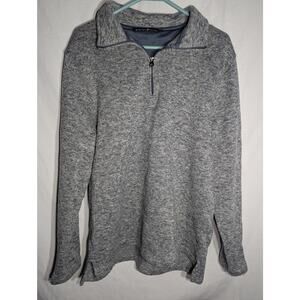 Beverly Hills Polo Club Mens Quarter Zip Henley Pullover Sweater Sz‎ Large Gray